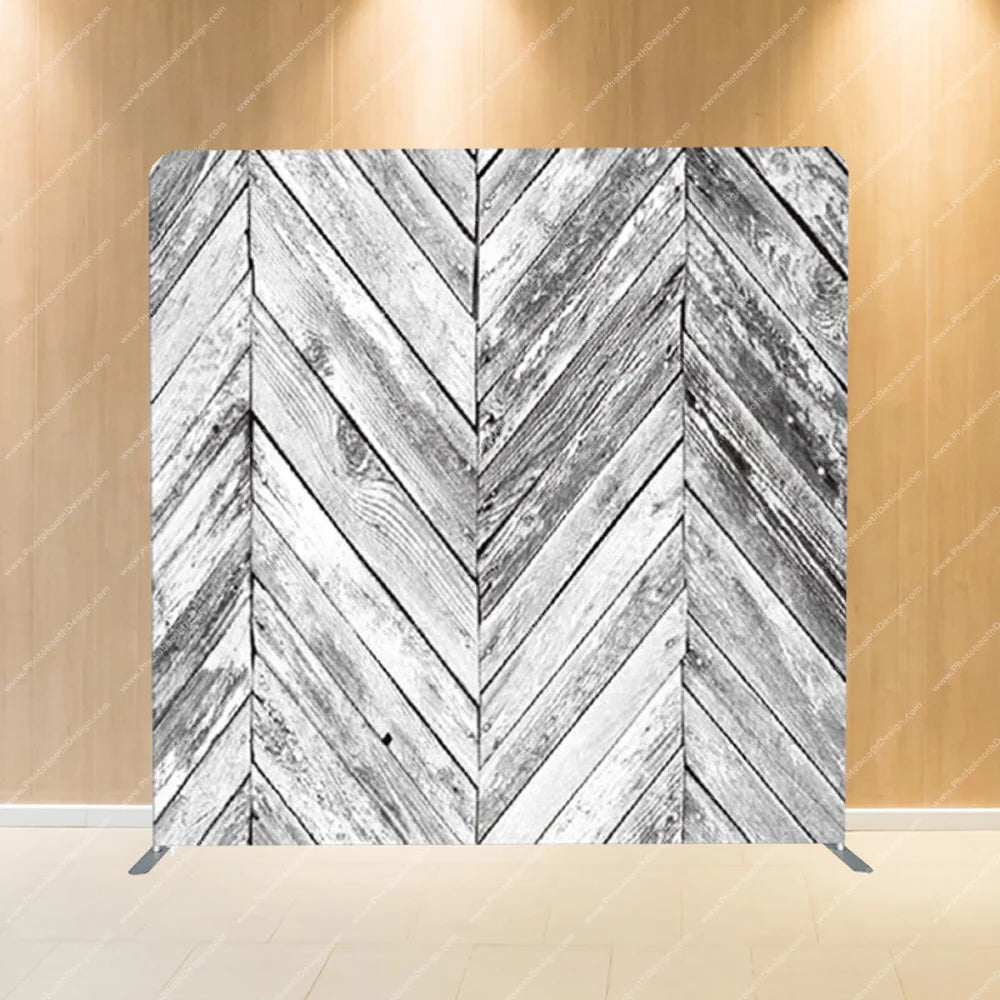Silver Chevron Wood – Pillow Cover Backdrop