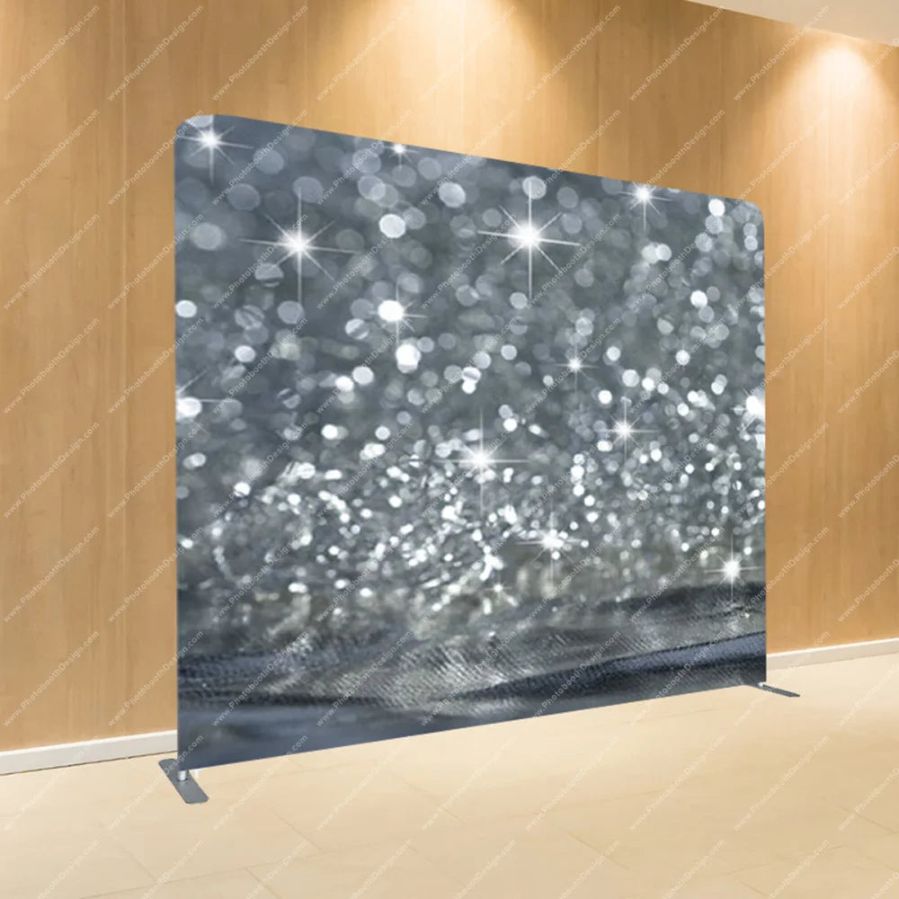 Silver Glitter Waterline – Pillow Cover Backdrop