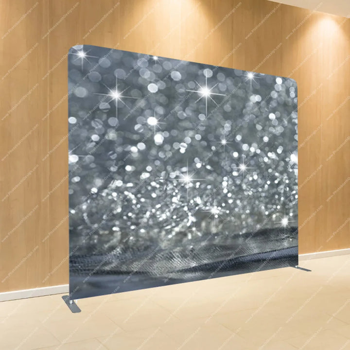 Silver Glitter Waterline – Pillow Cover Backdrop