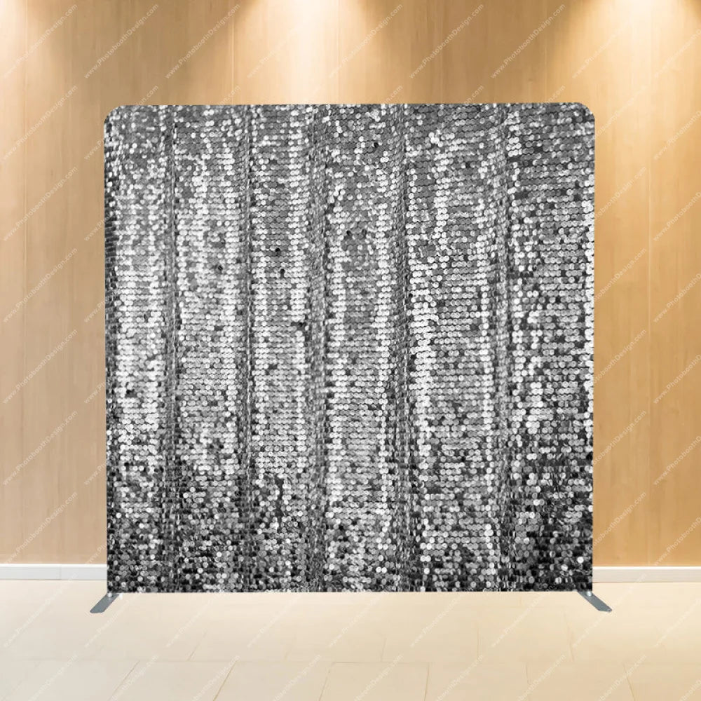 Silver Shimmer Sequin - Pillow Cover Backdrop Backdrops