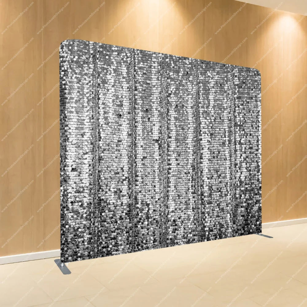 Silver Shimmer Sequin - Pillow Cover Backdrop Backdrops