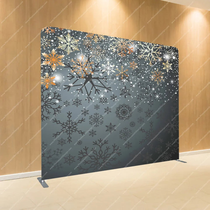 Snowflakes On Gray - Pillow Cover Backdrop Backdrops