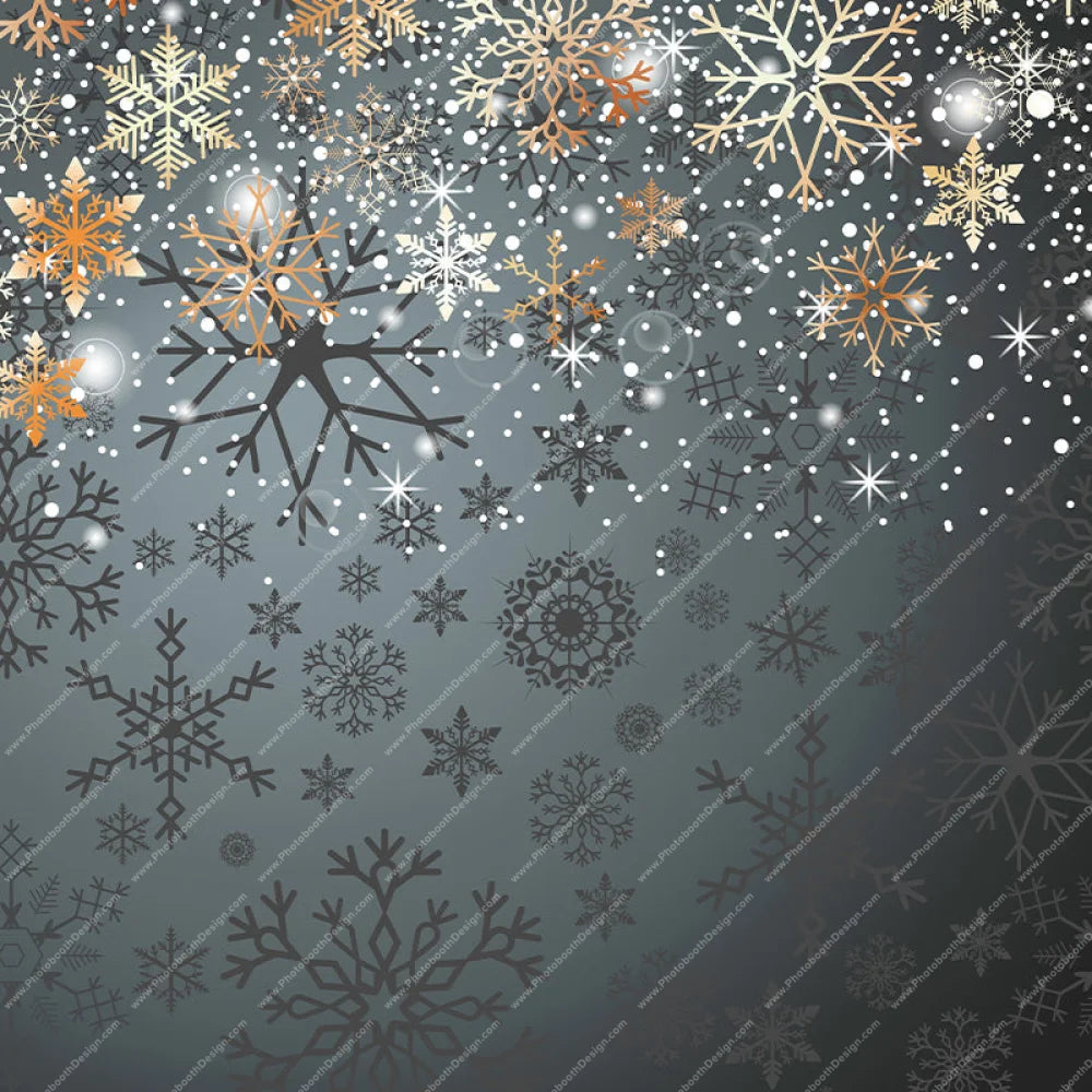 Snowflakes On Gray - Pillow Cover Backdrop Backdrops