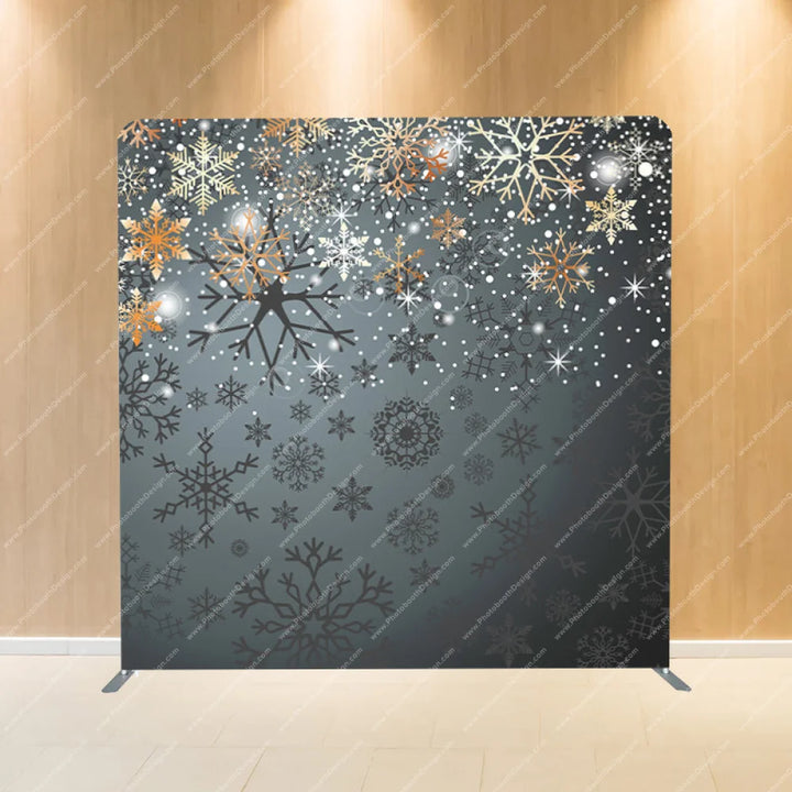 Snowflakes On Gray - Pillow Cover Backdrop Backdrops