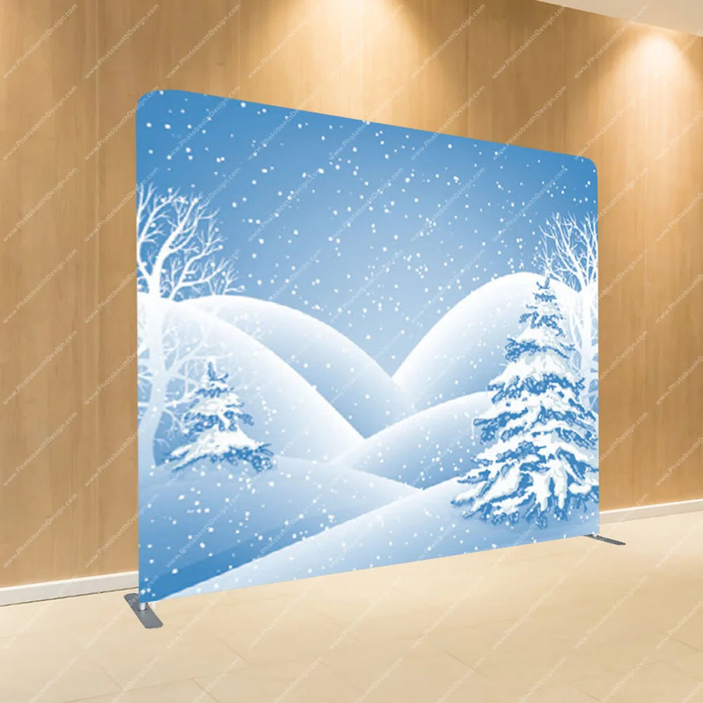 Snowy Heart Hills – Pillow Cover Backdrop