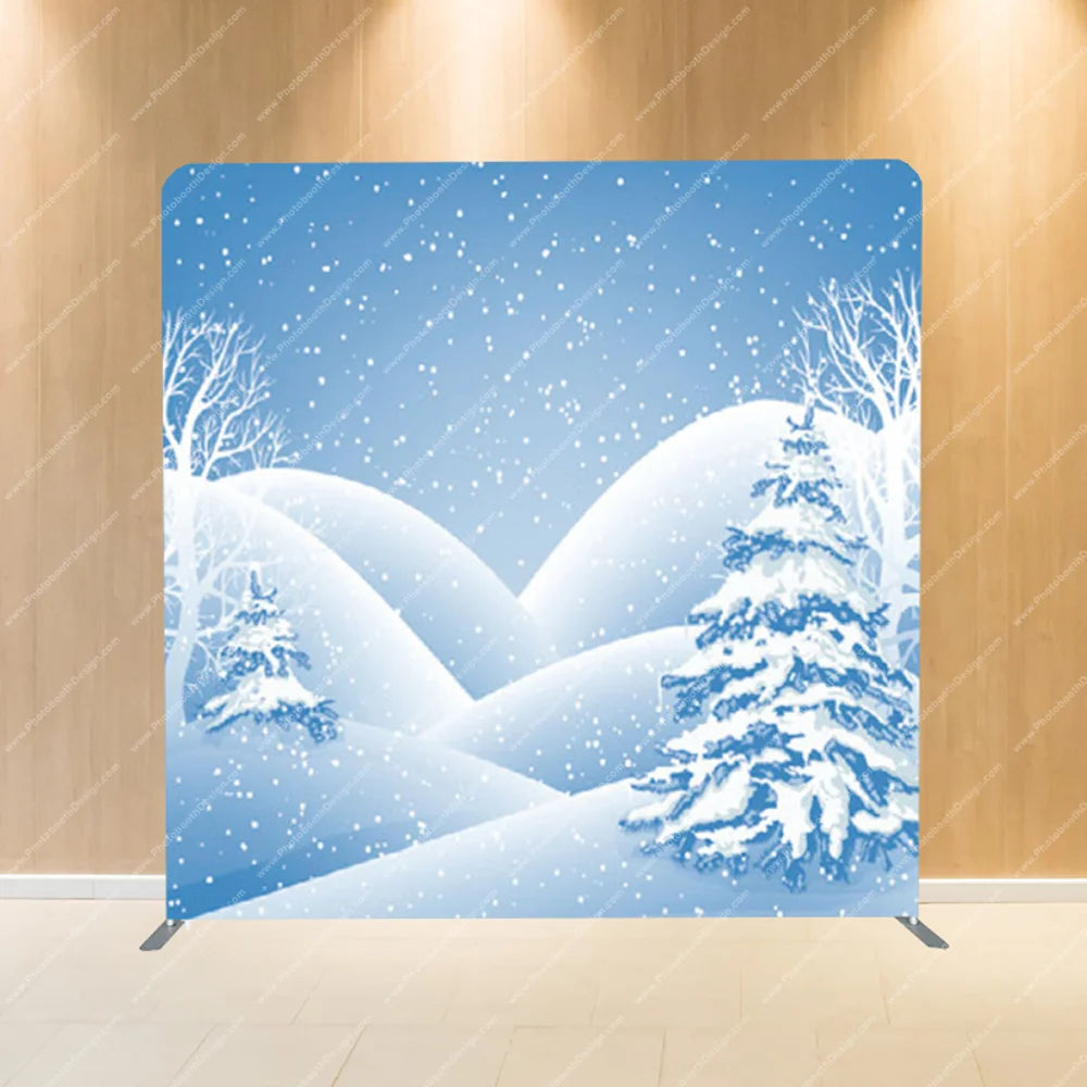Snowy Heart Hills – Pillow Cover Backdrop