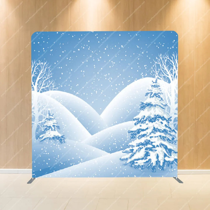 Snowy Heart Hills – Pillow Cover Backdrop