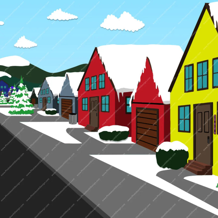 South Park Streets - Pillow Cover Backdrop Backdrops