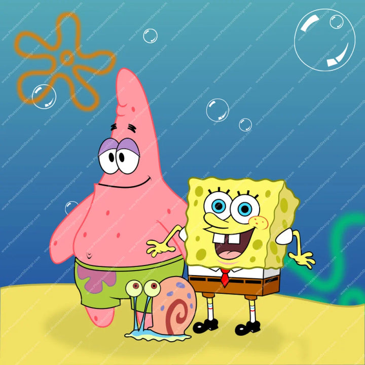 Sponge Friends - Pillow Cover Backdrop Backdrops