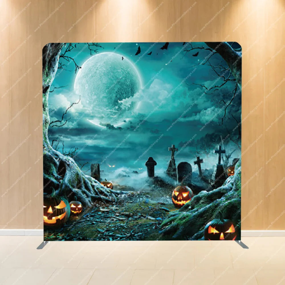 Spooky Moonlit Graveyard - Pillow Cover Backdrop Backdrops