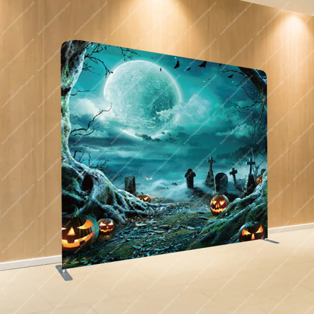 Spooky Moonlit Graveyard - Pillow Cover Backdrop Backdrops