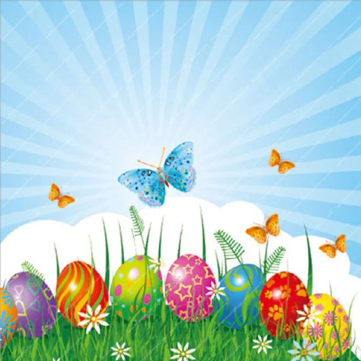 Springtime Eggs Meadow – Pillow Cover Backdrop