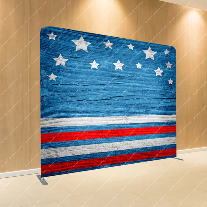 Stars & Stripes On Wood - Pillow Cover Backdrop Backdrops