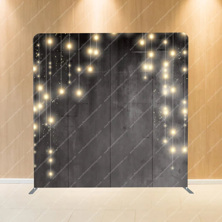 String Lights on Charcoal – Pillow Cover Backdrop