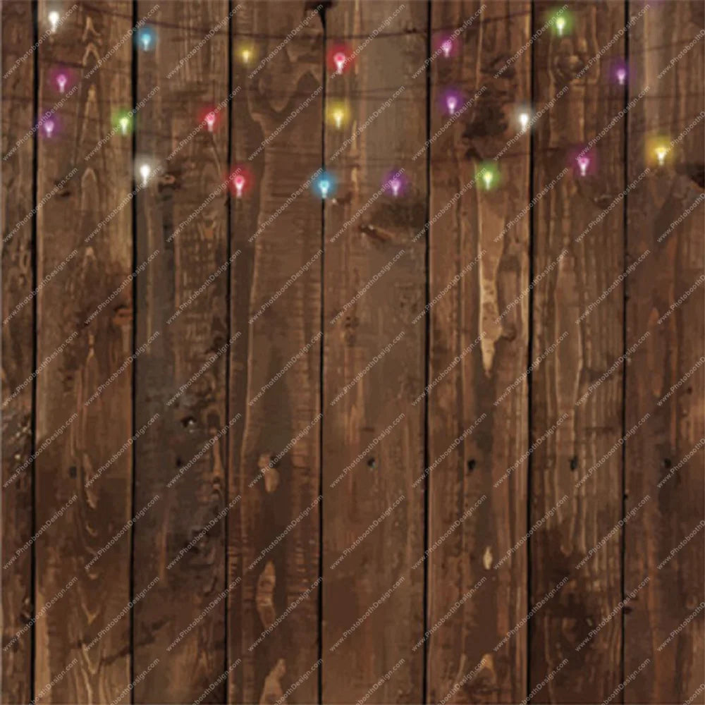 String Lights on Dark Wood – Pillow Cover Backdrop