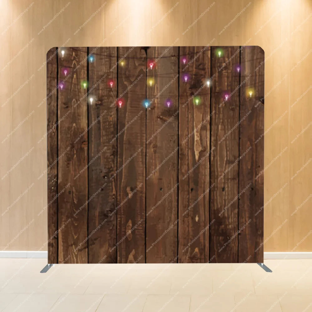 String Lights on Dark Wood – Pillow Cover Backdrop