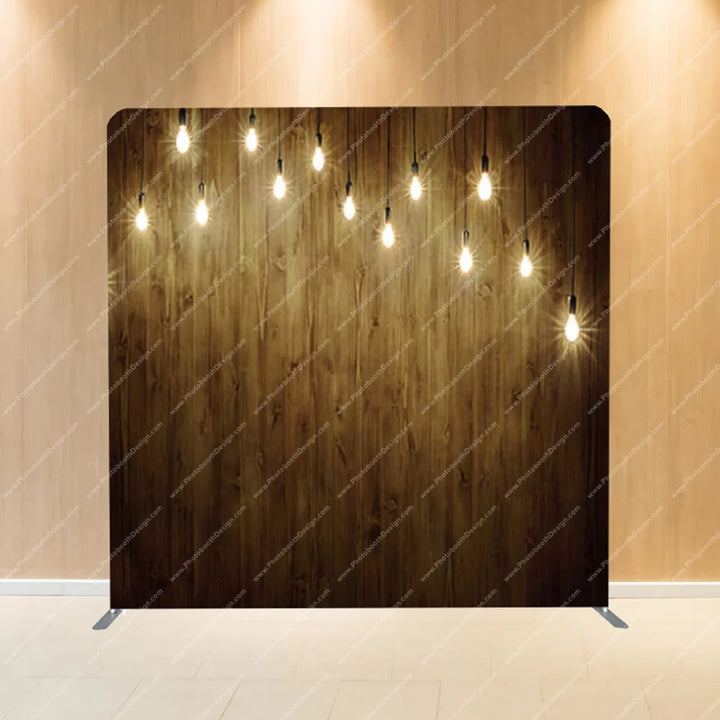 String Lights on Wood – Pillow Cover Backdrop