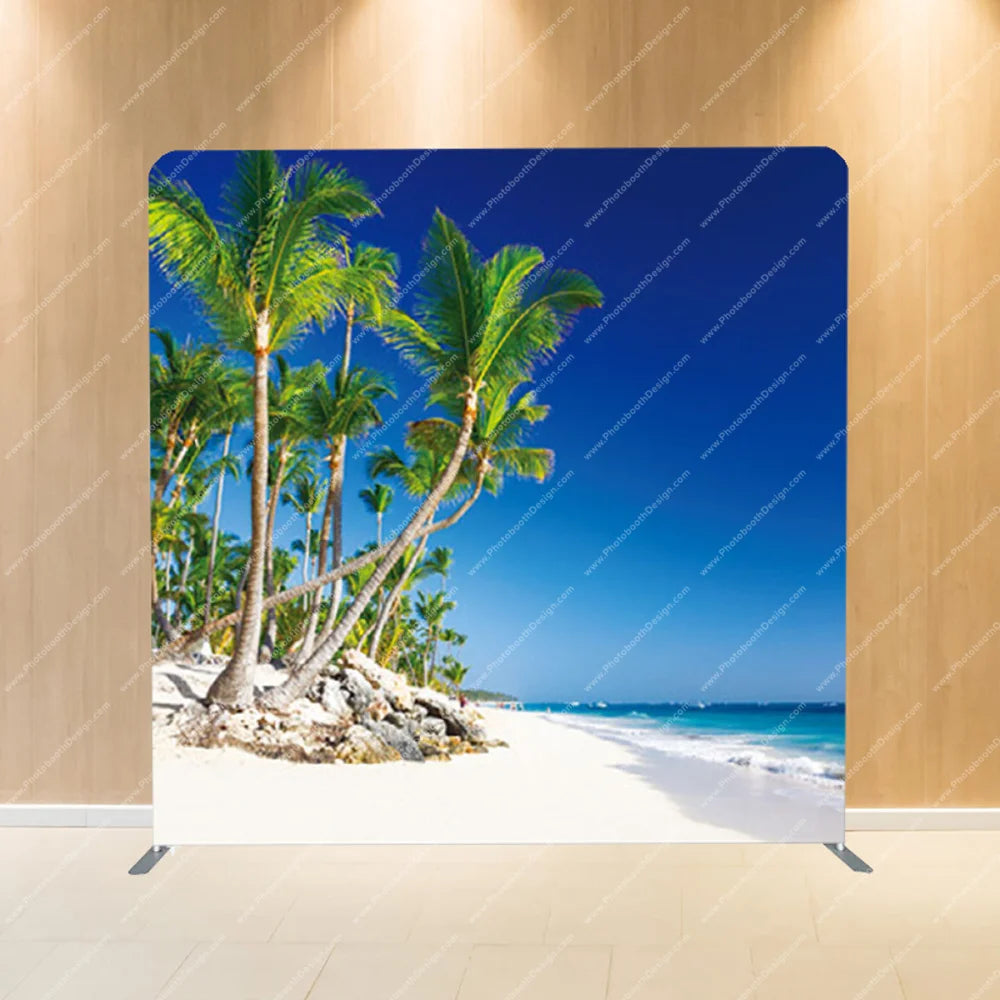 Tropical Beach Paradise - Pillow Cover Backdrop