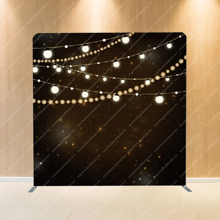 Warm String Lights on Black – Pillow Cover Backdrop