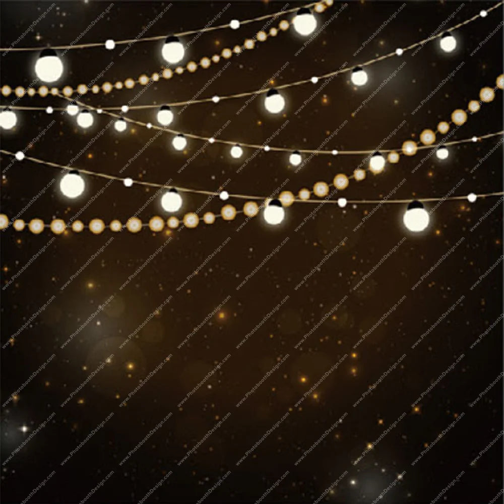 Warm String Lights on Black – Pillow Cover Backdrop
