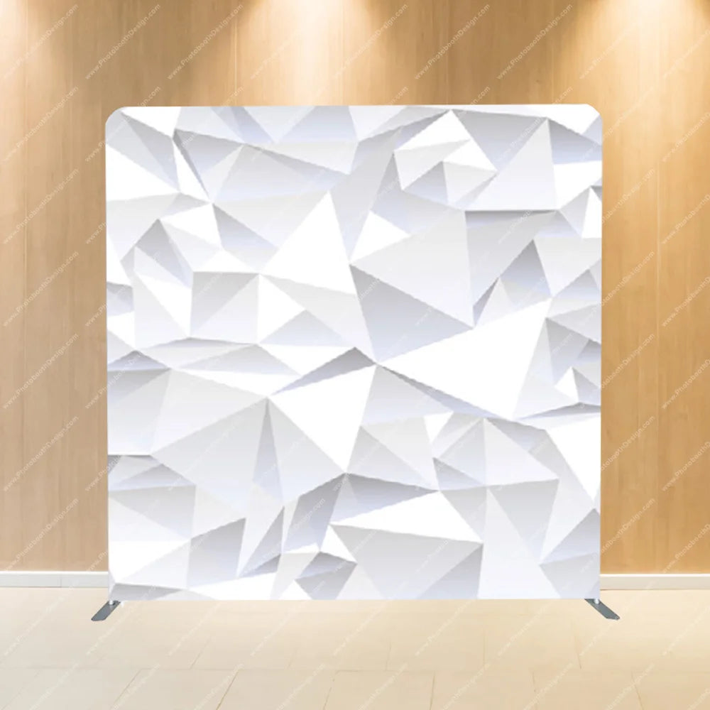 White 3D Facets – Pillow Cover Backdrop