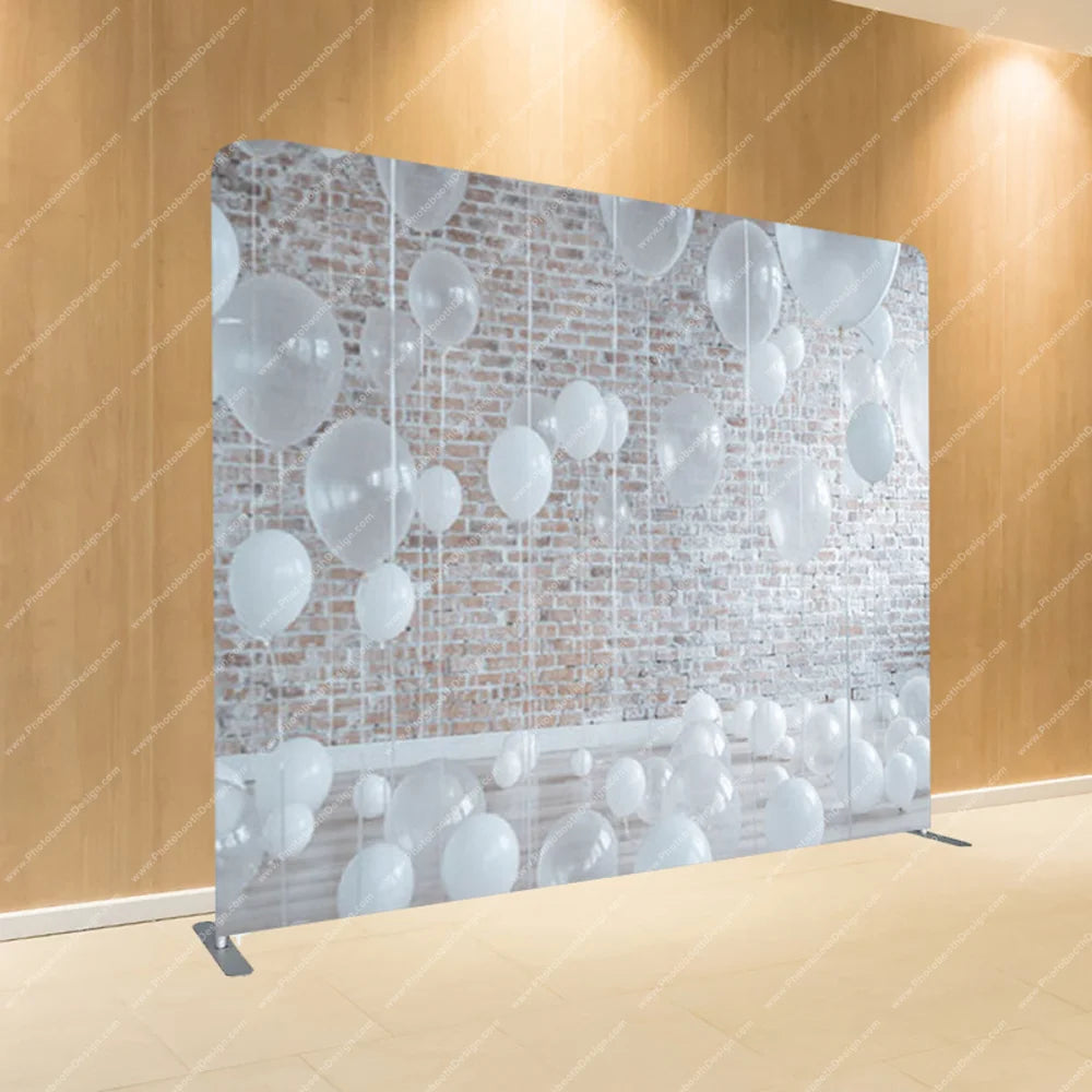 White Balloon Wall Celebration - Pillow Cover Backdrop