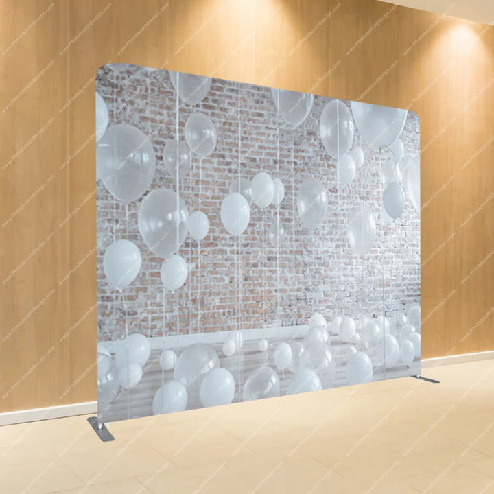 White Balloon Wall Celebration - Pillow Cover Backdrop