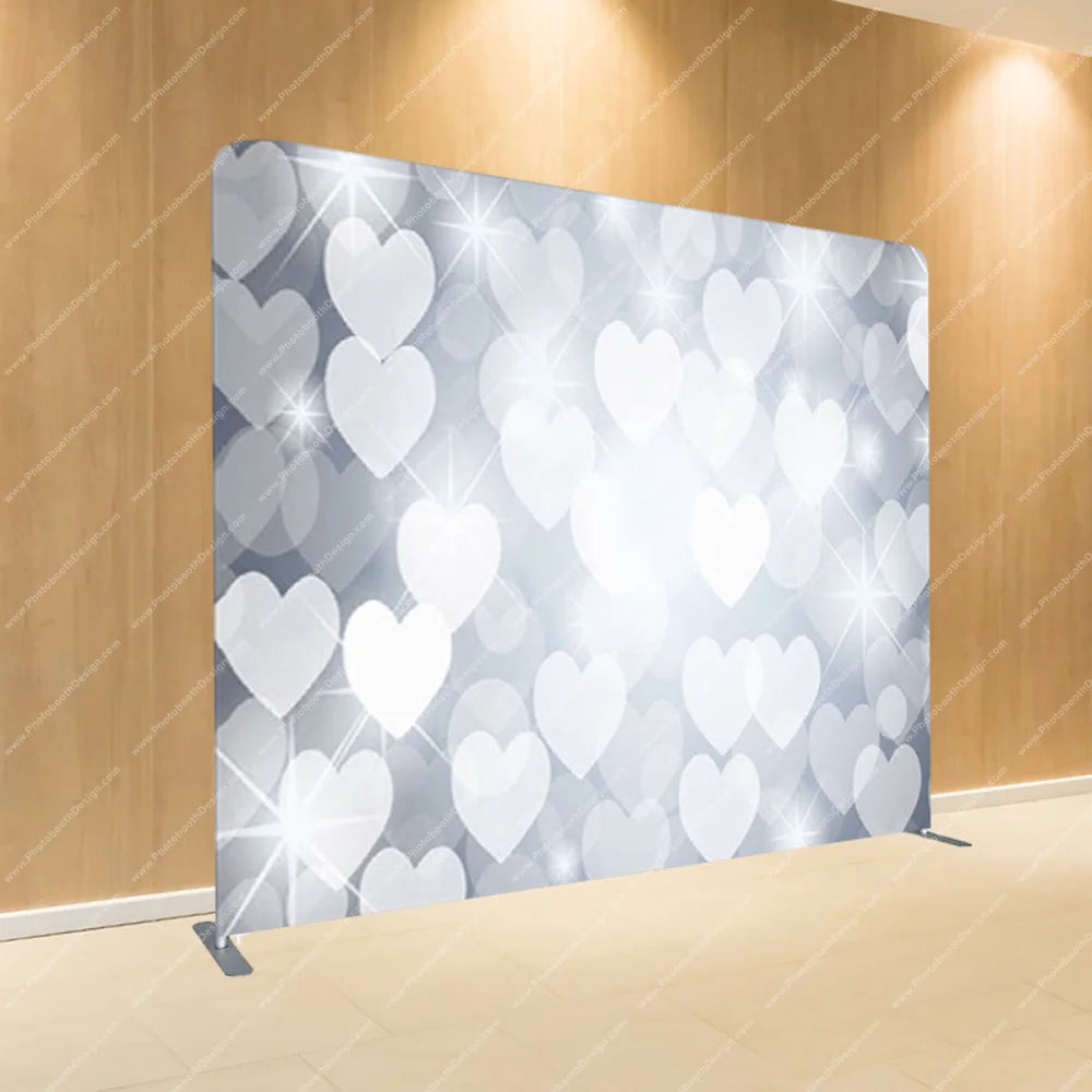 White Hearts Soft Focus – Pillow Cover Backdrop