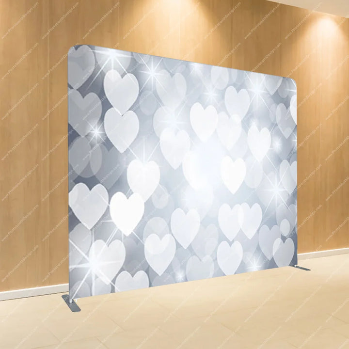 White Hearts Soft Focus – Pillow Cover Backdrop