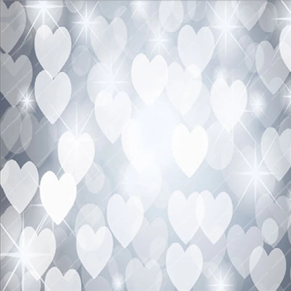 White Hearts Soft Focus – Pillow Cover Backdrop