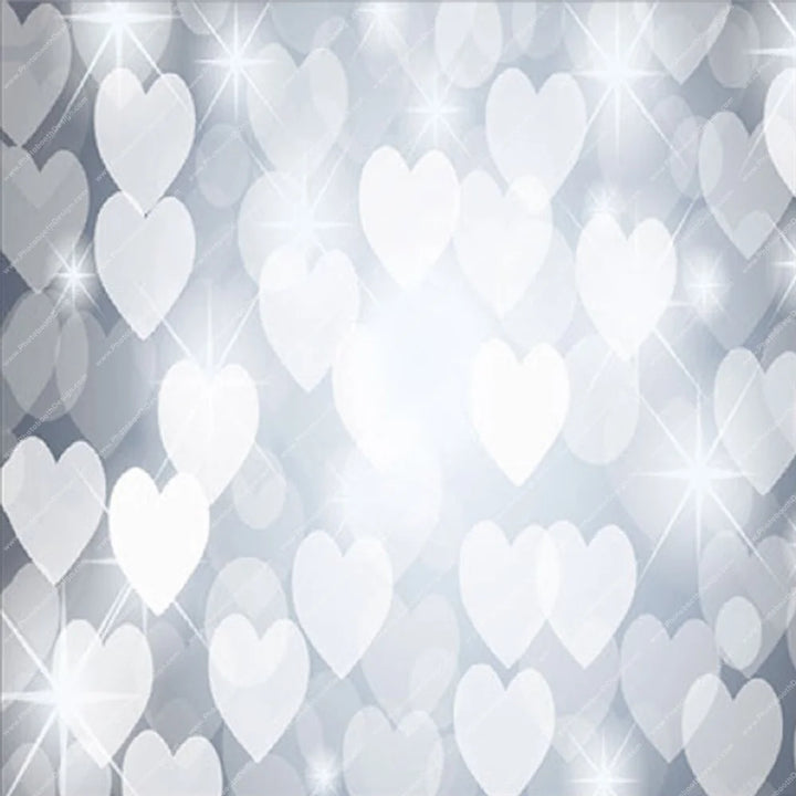 White Hearts Soft Focus – Pillow Cover Backdrop