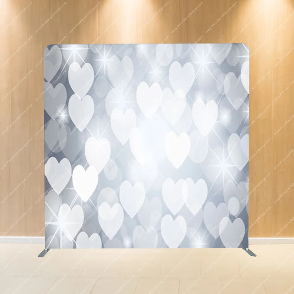 White Hearts Soft Focus – Pillow Cover Backdrop