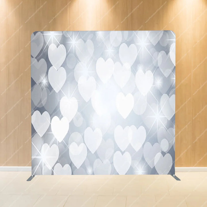 White Hearts Soft Focus – Pillow Cover Backdrop
