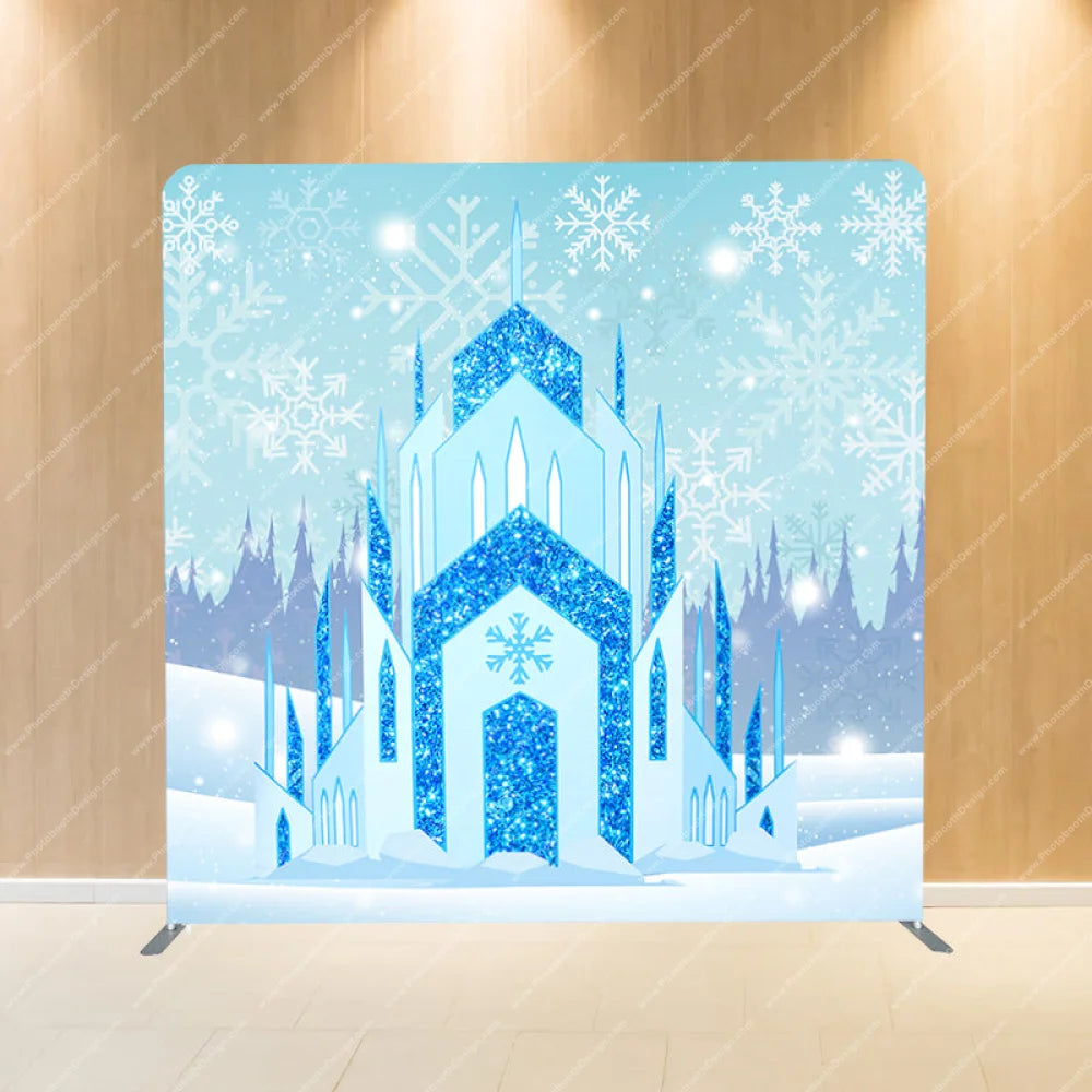 Winter Frozen Castle - Pillow Cover Backdrop Backdrops