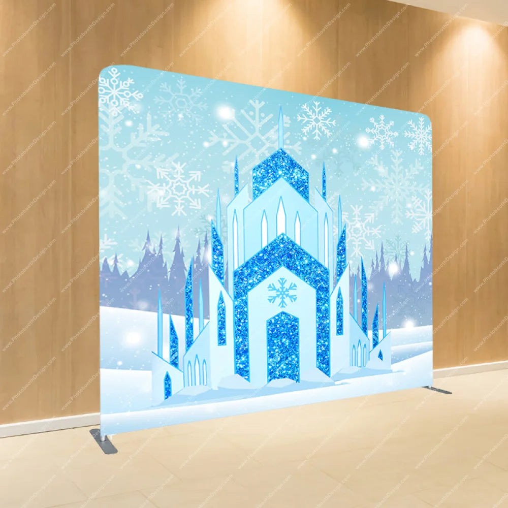 Winter Frozen Castle - Pillow Cover Backdrop Backdrops