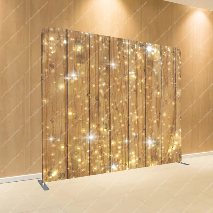 Wood Planks with Golden Twinkle – Pillow Cover Backdrop