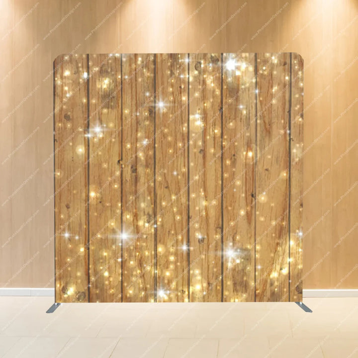 Wood Planks with Golden Twinkle – Pillow Cover Backdrop