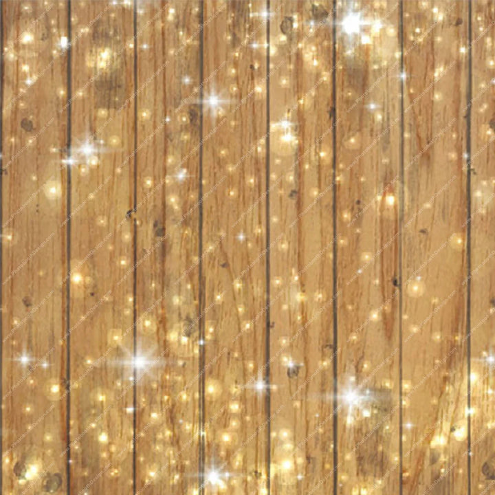 Wood Planks with Golden Twinkle – Pillow Cover Backdrop