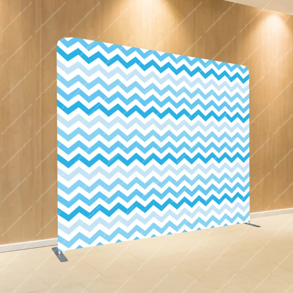 Zig Zag Chevron Blue - Pillow Cover Backdrop Backdrops