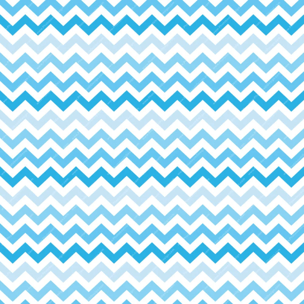 Zig Zag Chevron Blue - Pillow Cover Backdrop Backdrops