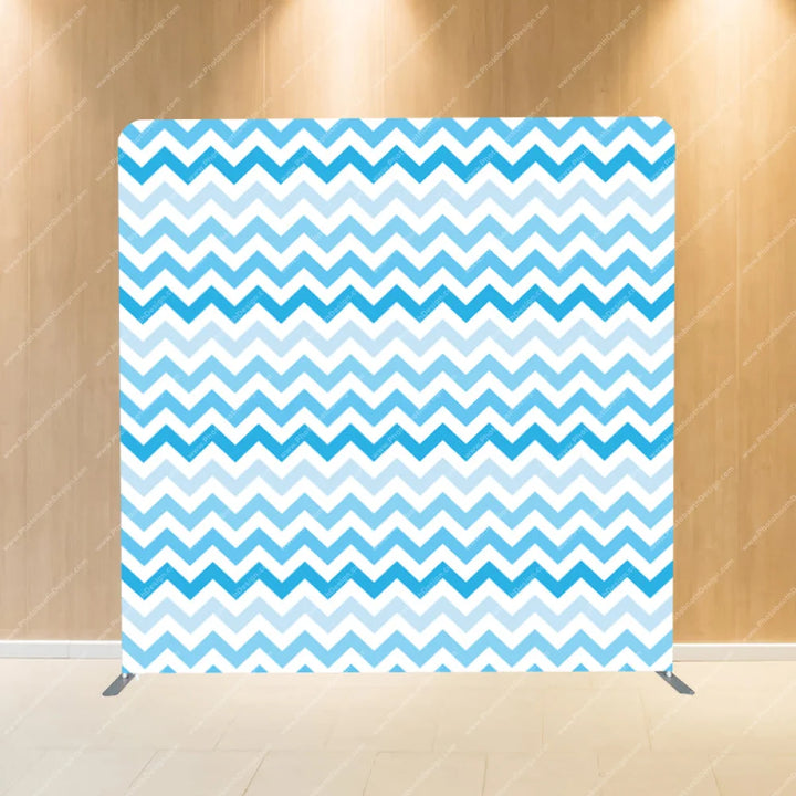 Zig Zag Chevron Blue - Pillow Cover Backdrop Backdrops